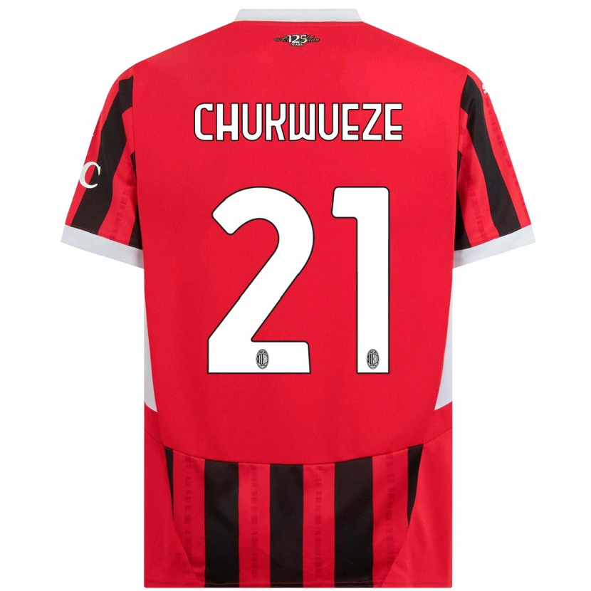 Danxen Donna Maglia Samuel Chukwueze #21 Rosso Nero Kit Gara Home 2024/25 Maglietta