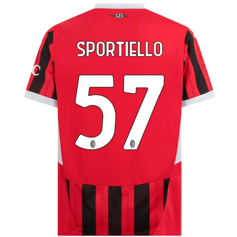 Danxen Donna Maglia Marco Sportiello #57 Rosso Nero Kit Gara Home 2024/25 Maglietta