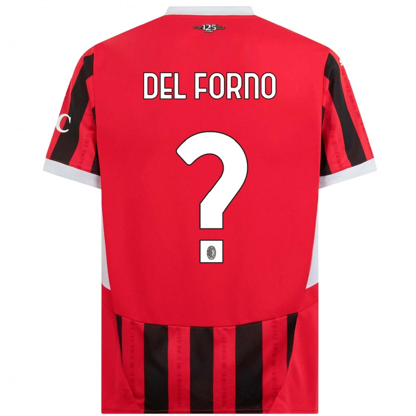 Danxen Donna Maglia Luca Del Forno #0 Rosso Nero Kit Gara Home 2024/25 Maglietta