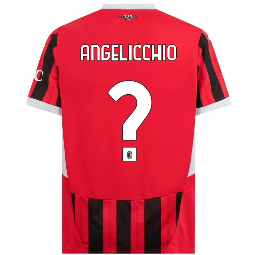 Danxen Donna Maglia Mattia Angelicchio #0 Rosso Nero Kit Gara Home 2024/25 Maglietta