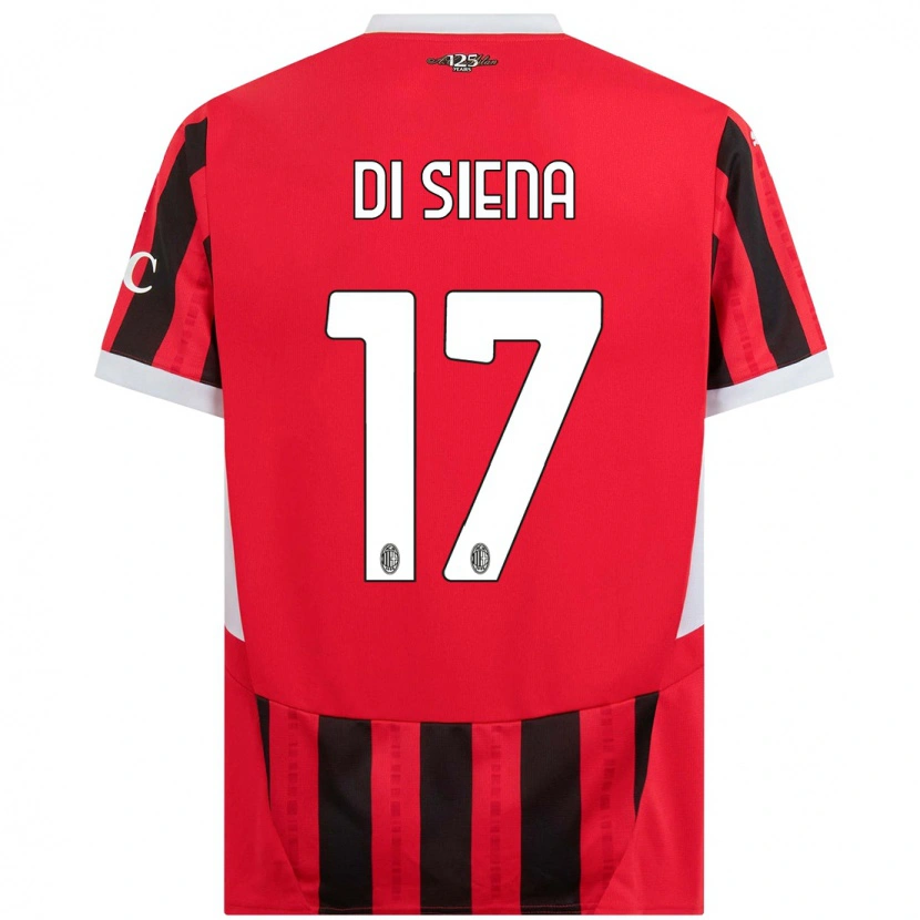 Danxen Donna Maglia Andrea Di Siena #17 Rosso Nero Kit Gara Home 2024/25 Maglietta