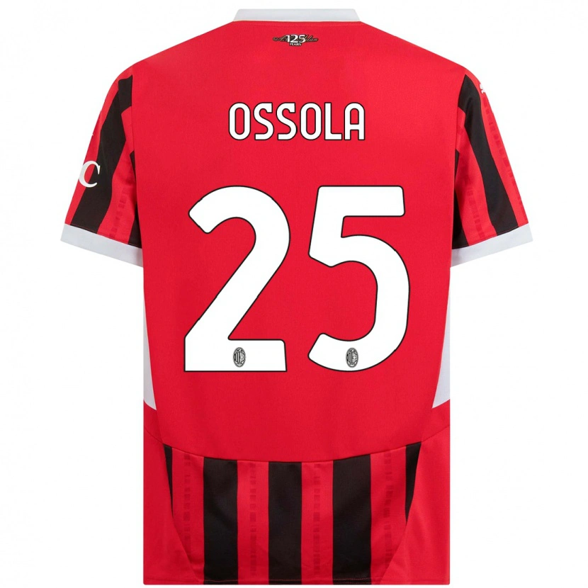 Danxen Donna Maglia Lorenzo Ossola #25 Rosso Nero Kit Gara Home 2024/25 Maglietta