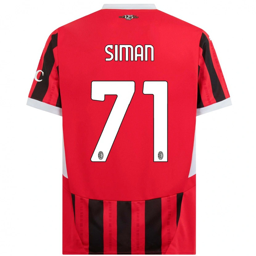 Danxen Donna Maglia Alexandru Șiman #71 Rosso Nero Kit Gara Home 2024/25 Maglietta