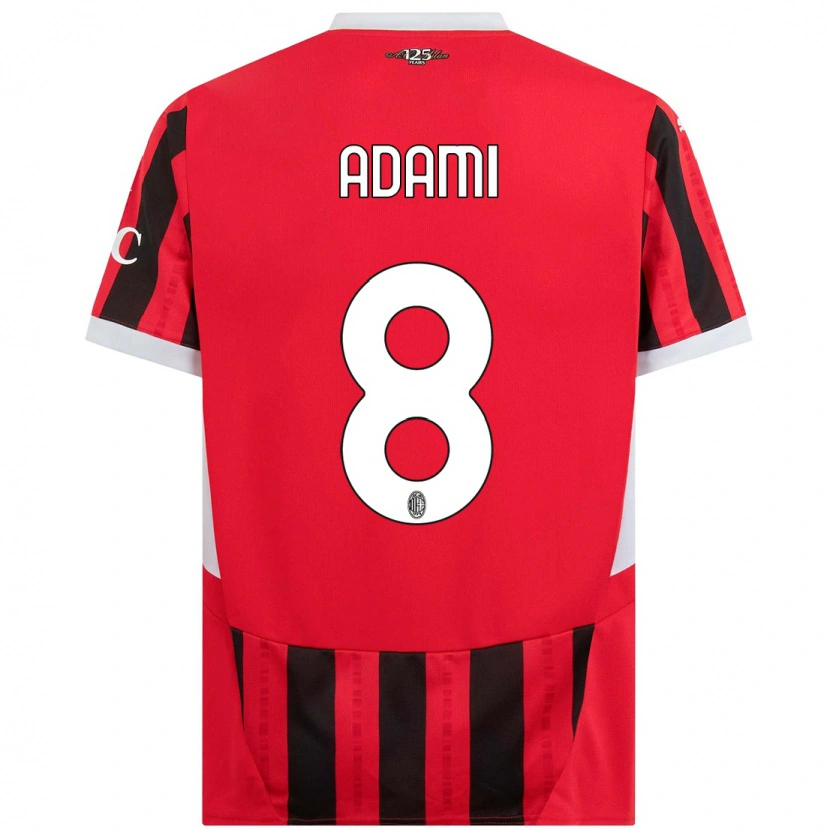 Danxen Donna Maglia Greta Adami #8 Rosso Nero Kit Gara Home 2024/25 Maglietta