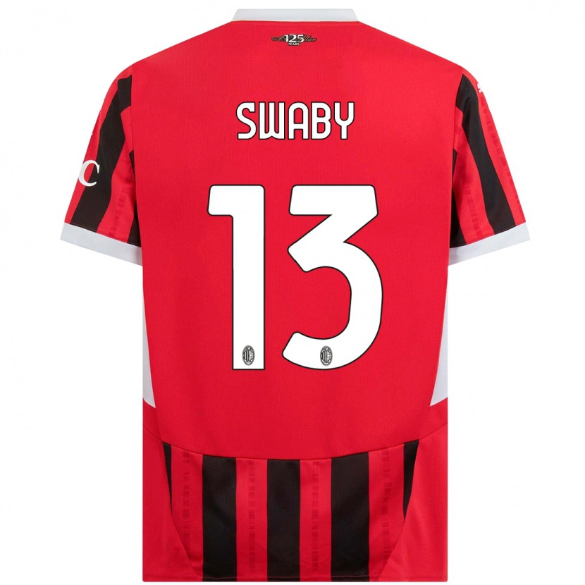 Danxen Donna Maglia Allyson Swaby #13 Rosso Nero Kit Gara Home 2024/25 Maglietta