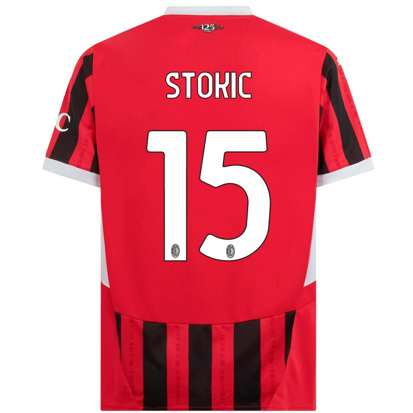 Danxen Donna Maglia Sara Stokić #15 Rosso Nero Kit Gara Home 2024/25 Maglietta
