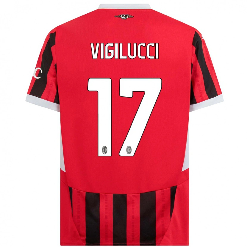 Danxen Donna Maglia Valery Vigilucci #17 Rosso Nero Kit Gara Home 2024/25 Maglietta