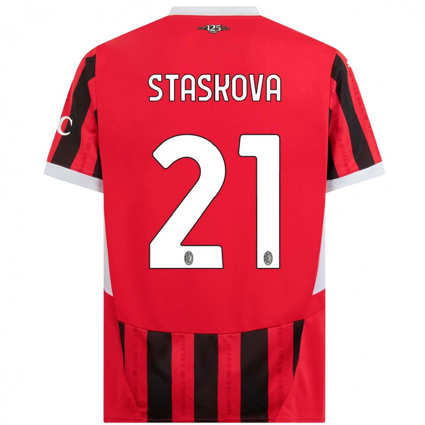 Danxen Donna Maglia Andrea Stašková #21 Rosso Nero Kit Gara Home 2024/25 Maglietta