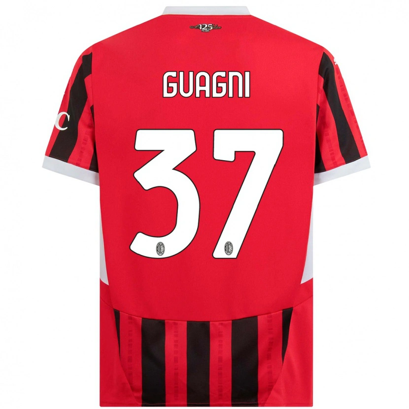 Danxen Donna Maglia Alia Guagni #37 Rosso Nero Kit Gara Home 2024/25 Maglietta