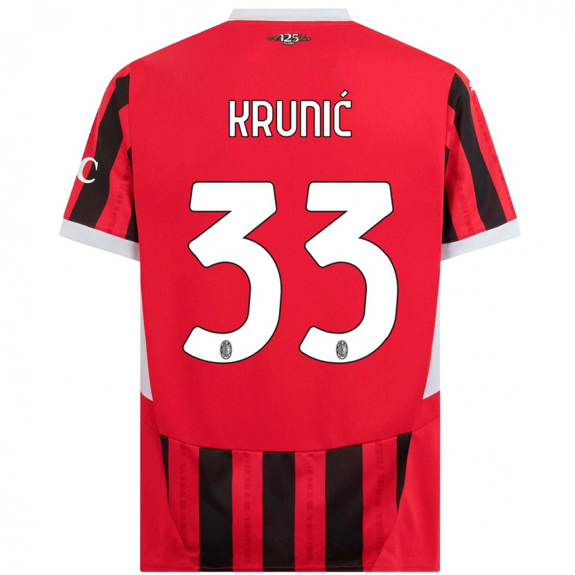 Danxen Donna Maglia Rade Krunic #33 Rosso Nero Kit Gara Home 2024/25 Maglietta