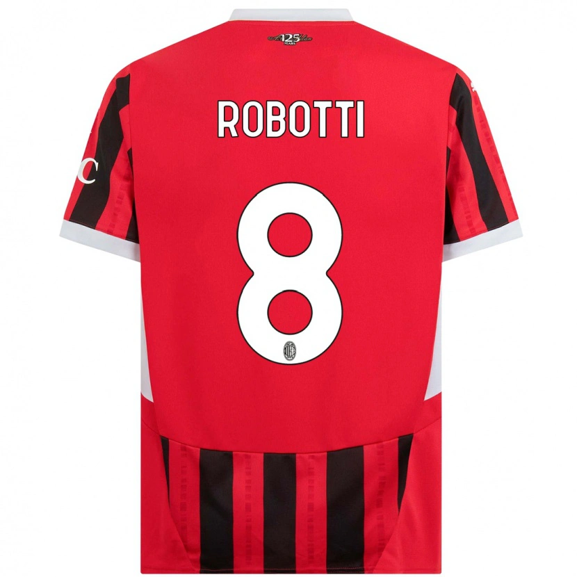 Danxen Donna Maglia Giovanni Robotti #8 Rosso Nero Kit Gara Home 2024/25 Maglietta