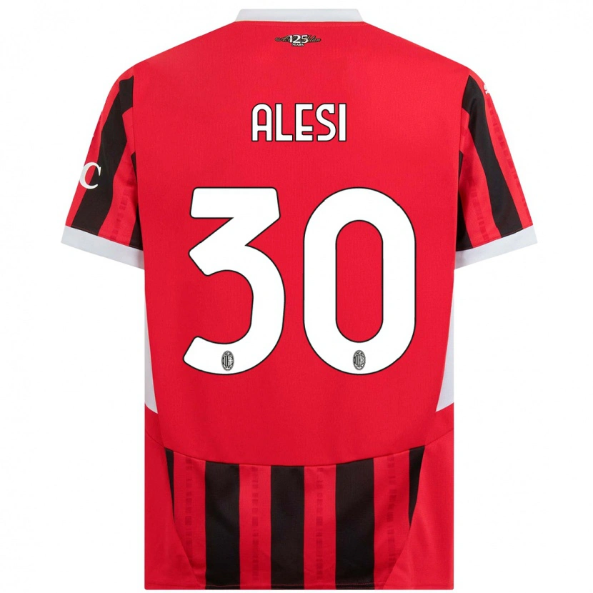 Danxen Donna Maglia Gabriele Alesi #30 Rosso Nero Kit Gara Home 2024/25 Maglietta