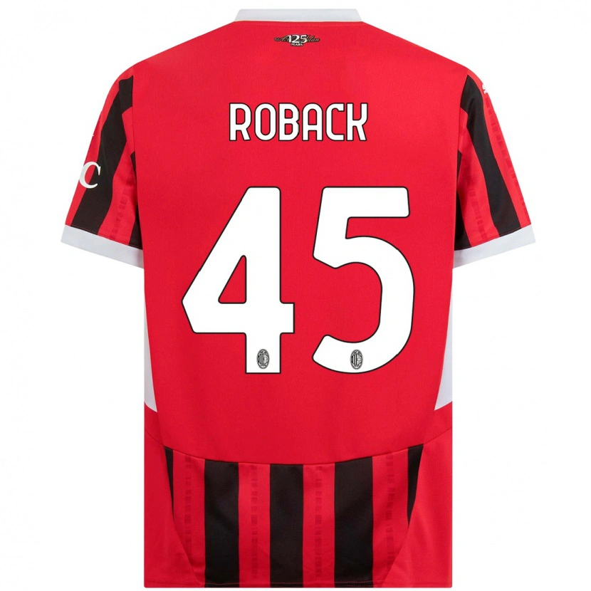 Danxen Donna Maglia Emil Roback #45 Rosso Nero Kit Gara Home 2024/25 Maglietta