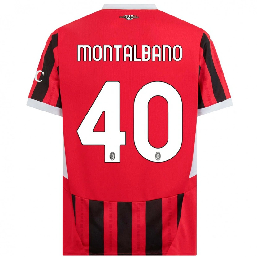 Danxen Donna Maglia Nicolo Montalbano #40 Rosso Nero Kit Gara Home 2024/25 Maglietta