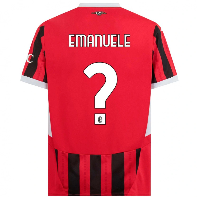 Danxen Donna Maglia Emanuele Benedetti #0 Rosso Nero Kit Gara Home 2024/25 Maglietta