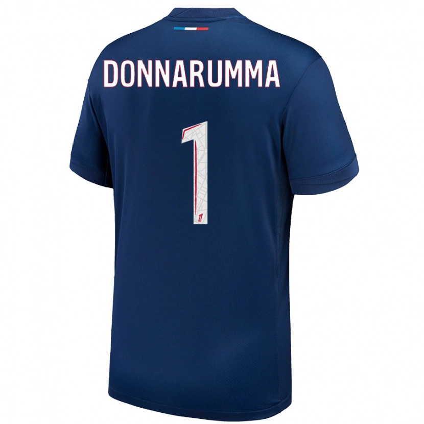 Danxen Donna Maglia Gianluigi Donnarumma #1 Blu Navy Bianco Kit Gara Home 2024/25 Maglietta