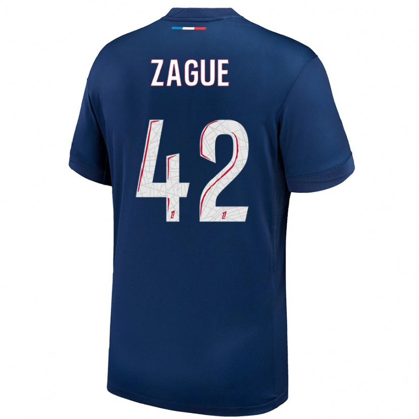 Danxen Donna Maglia Yoram Zague #42 Blu Navy Bianco Kit Gara Home 2024/25 Maglietta