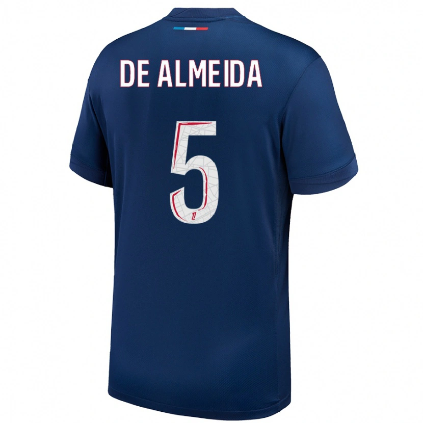 Danxen Donna Maglia Élisa De Almeida #5 Blu Navy Bianco Kit Gara Home 2024/25 Maglietta