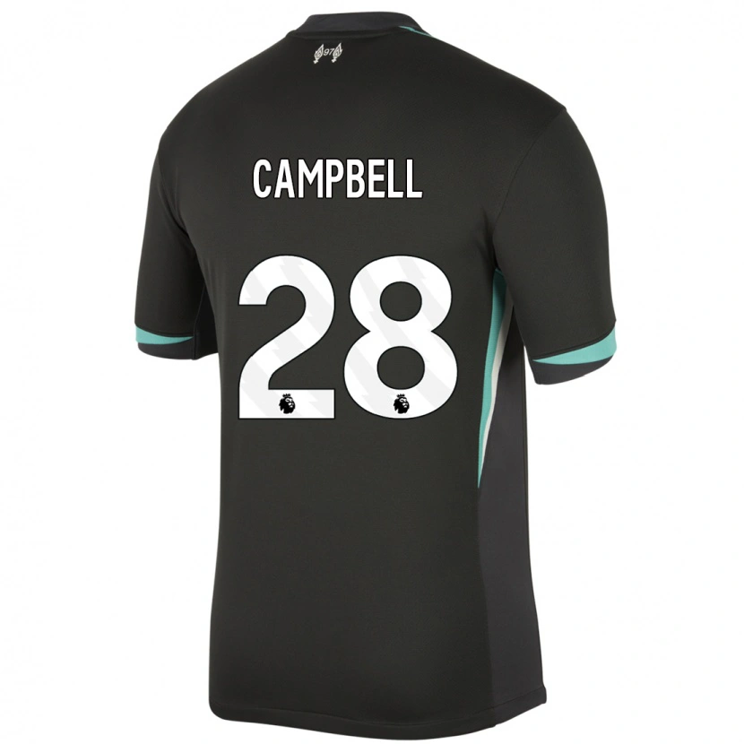 Danxen Donna Maglia Megan Campbell #28 Nero Antracite Bianco Kit Gara Away 2024/25 Maglietta