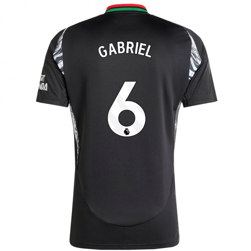 Danxen Donna Maglia Gabriel Magalhães #6 Nero Kit Gara Away 2024/25 Maglietta