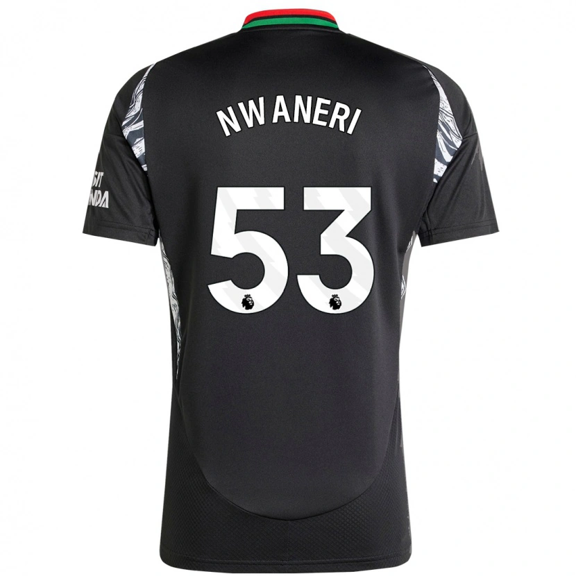 Danxen Donna Maglia Ethan Nwaneri #53 Nero Kit Gara Away 2024/25 Maglietta