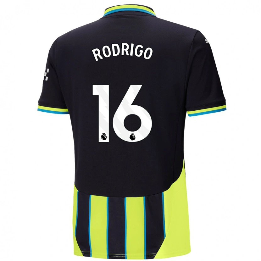 Danxen Donna Maglia Rodri #16 Blu Giallo Kit Gara Away 2024/25 Maglietta