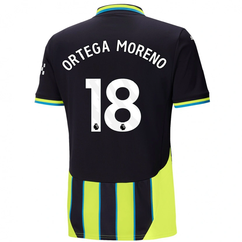 Danxen Donna Maglia Stefan Ortega #18 Blu Giallo Kit Gara Away 2024/25 Maglietta