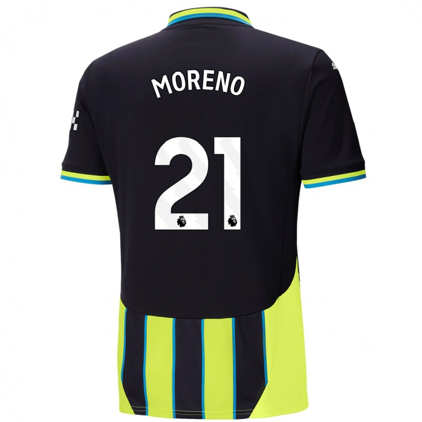 Danxen Donna Maglia Marlos Moreno #21 Blu Giallo Kit Gara Away 2024/25 Maglietta