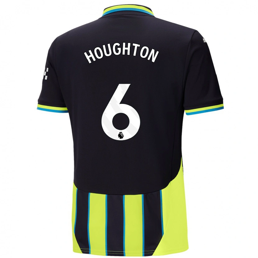 Danxen Donna Maglia Steph Houghton #6 Blu Giallo Kit Gara Away 2024/25 Maglietta