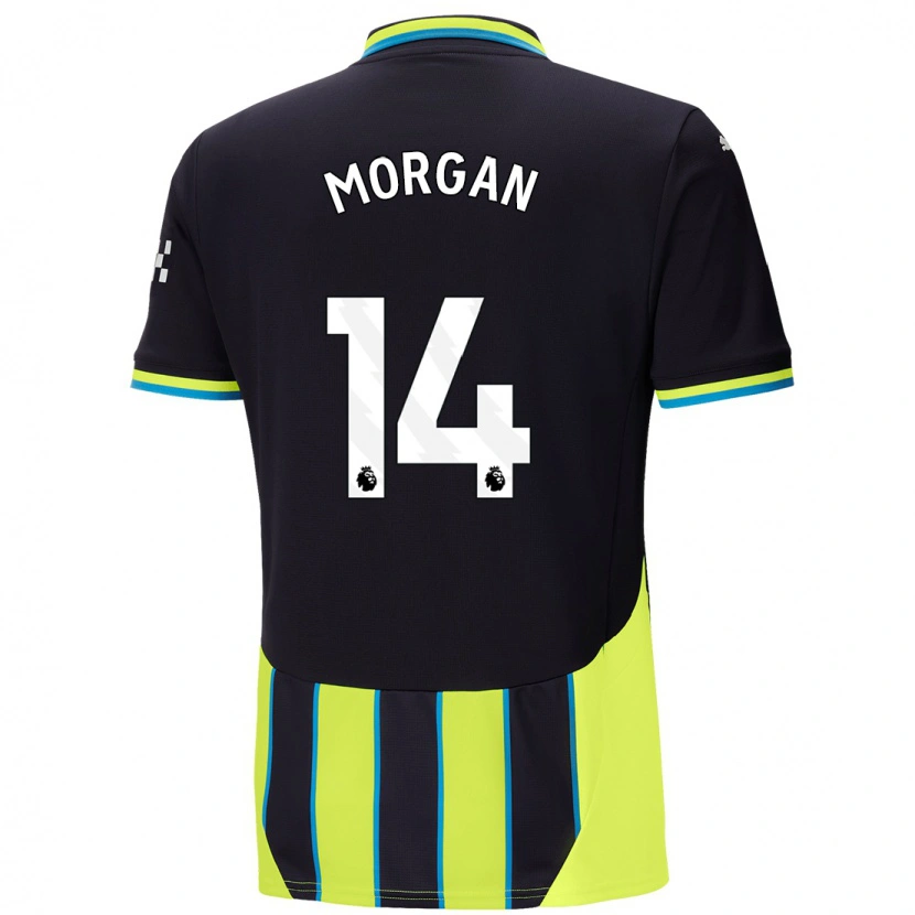 Danxen Donna Maglia Esme Morgan #14 Blu Giallo Kit Gara Away 2024/25 Maglietta