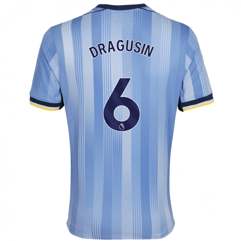 Danxen Donna Maglia Radu Drăgușin #6 Azzurro Chiaro Kit Gara Away 2024/25 Maglietta