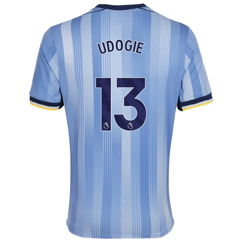 Danxen Donna Maglia Destiny Udogie #13 Azzurro Chiaro Kit Gara Away 2024/25 Maglietta