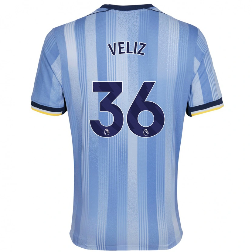 Danxen Donna Maglia Alejo Véliz #36 Azzurro Chiaro Kit Gara Away 2024/25 Maglietta