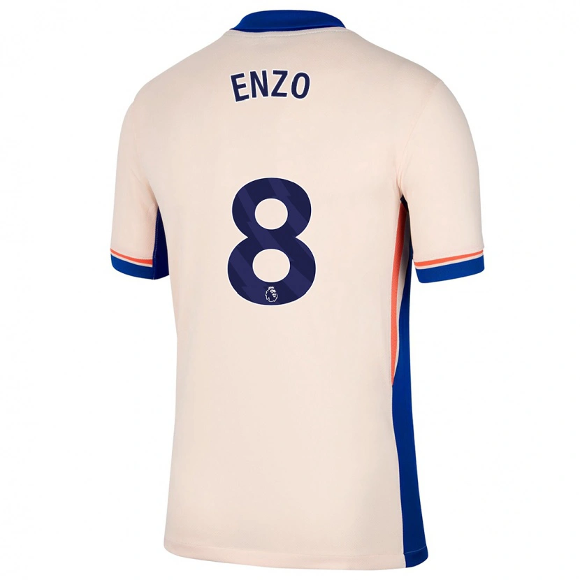 Danxen Donna Maglia Enzo Fernández #8 Beige Chiaro Kit Gara Away 2024/25 Maglietta