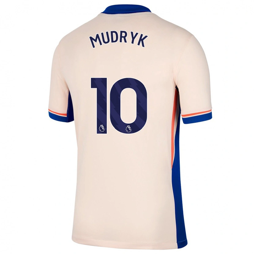 Danxen Donna Maglia Mykhaylo Mudryk #10 Beige Chiaro Kit Gara Away 2024/25 Maglietta