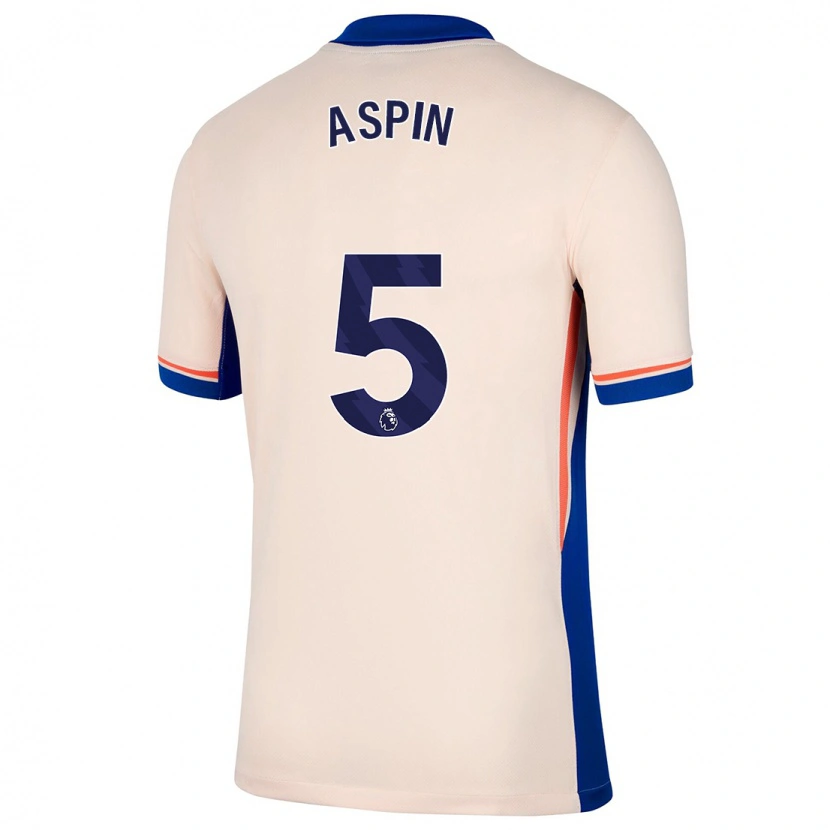 Danxen Donna Maglia Brooke Aspin #5 Beige Chiaro Kit Gara Away 2024/25 Maglietta