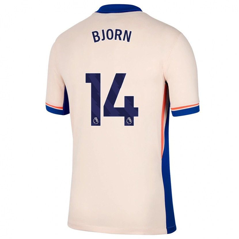 Danxen Donna Maglia Nathalie Björn #14 Beige Chiaro Kit Gara Away 2024/25 Maglietta