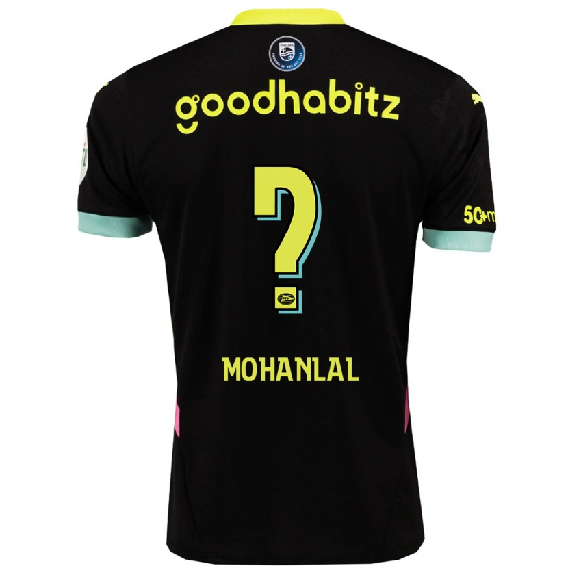 Danxen Donna Maglia Pawan Mohanlal #0 Nero Giallo Kit Gara Away 2024/25 Maglietta