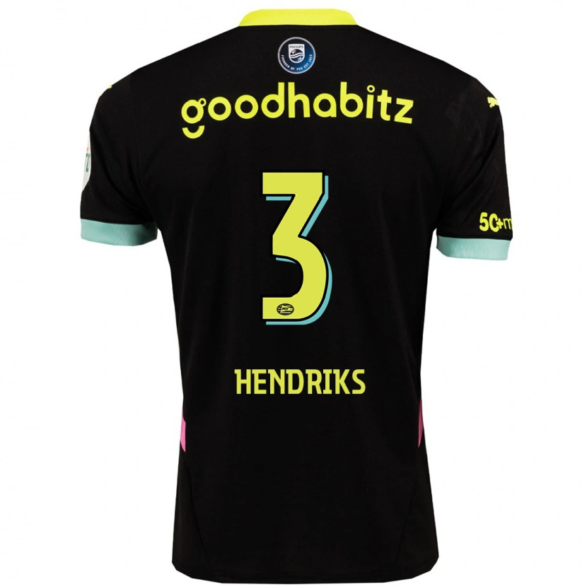 Danxen Donna Maglia Gwyneth Hendriks #3 Nero Giallo Kit Gara Away 2024/25 Maglietta