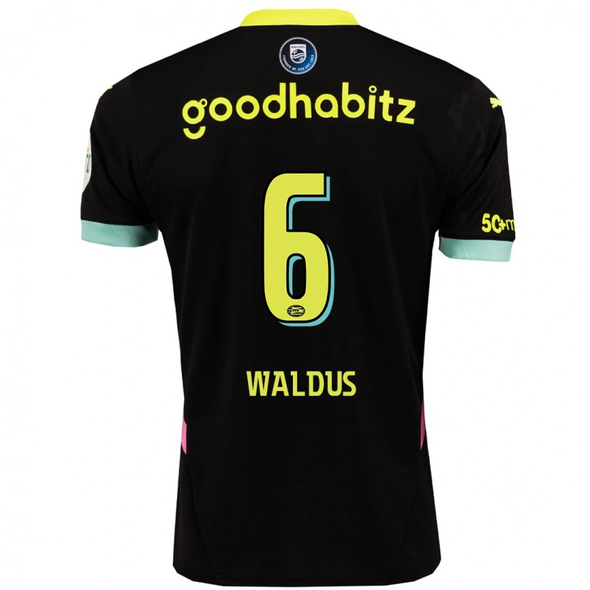 Danxen Donna Maglia Maruschka Waldus #6 Nero Giallo Kit Gara Away 2024/25 Maglietta