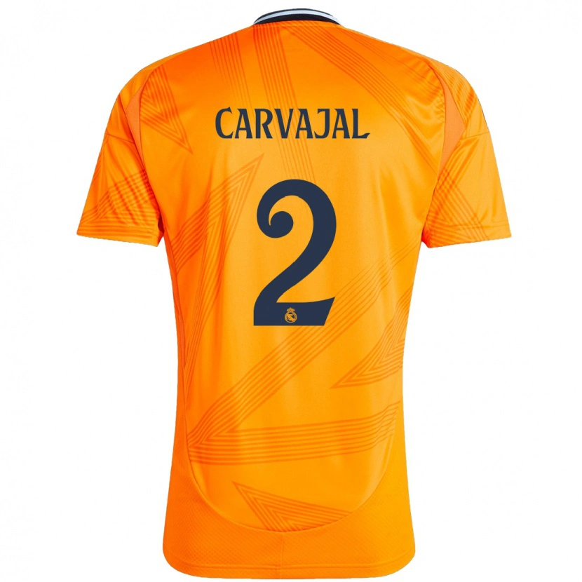 Danxen Donna Maglia Daniel Carvajal #2 Arancione Kit Gara Away 2024/25 Maglietta