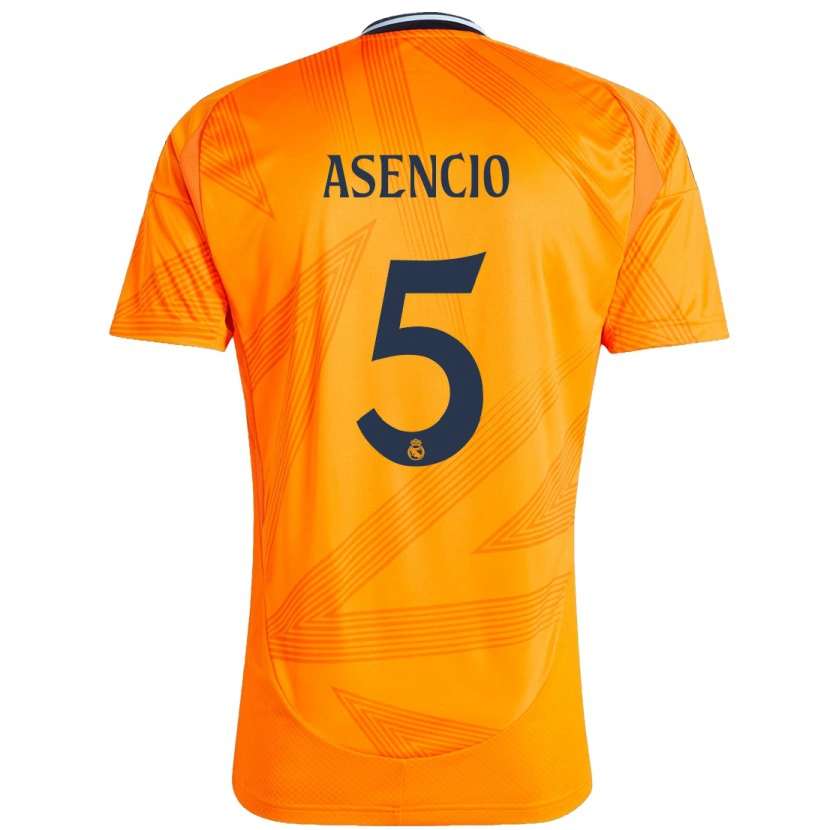 Danxen Donna Maglia Raúl Asencio #5 Arancione Kit Gara Away 2024/25 Maglietta