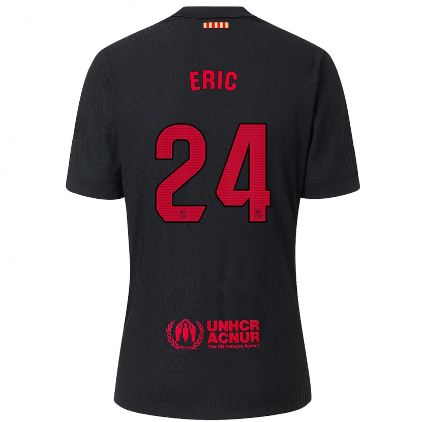 Danxen Donna Maglia Eric García #24 Nero Rosso Kit Gara Away 2024/25 Maglietta