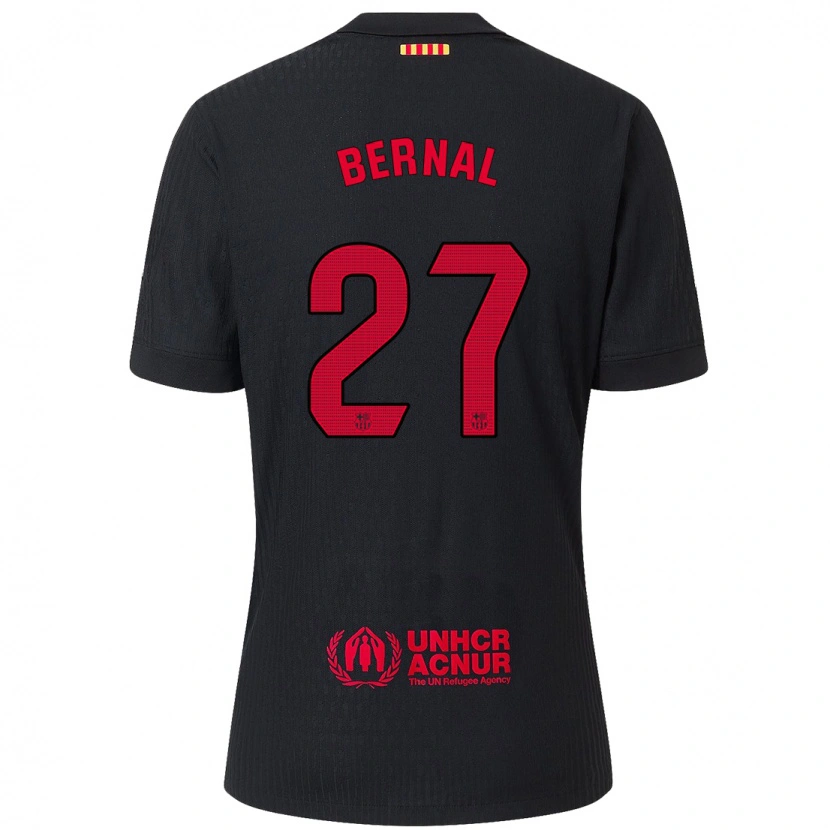 Danxen Donna Maglia Marc Bernal #27 Nero Rosso Kit Gara Away 2024/25 Maglietta
