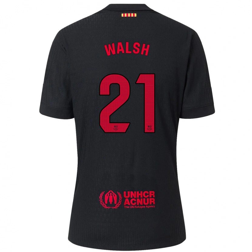 Danxen Donna Maglia Keira Walsh #21 Nero Rosso Kit Gara Away 2024/25 Maglietta
