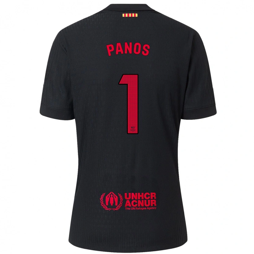 Danxen Donna Maglia Sandra Panos #1 Nero Rosso Kit Gara Away 2024/25 Maglietta