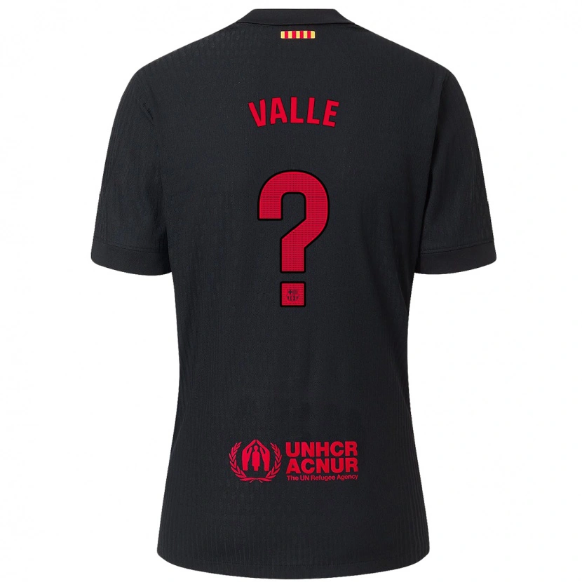 Danxen Donna Maglia Alex Valle #0 Nero Rosso Kit Gara Away 2024/25 Maglietta