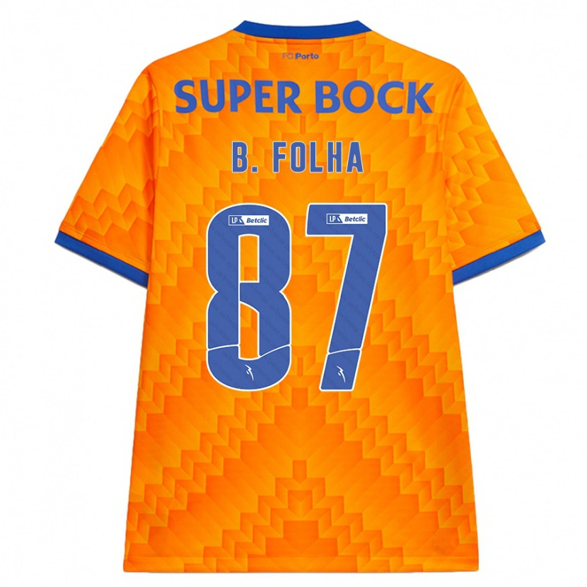 Danxen Donna Maglia Bernardo Folha #87 Arancione Kit Gara Away 2024/25 Maglietta