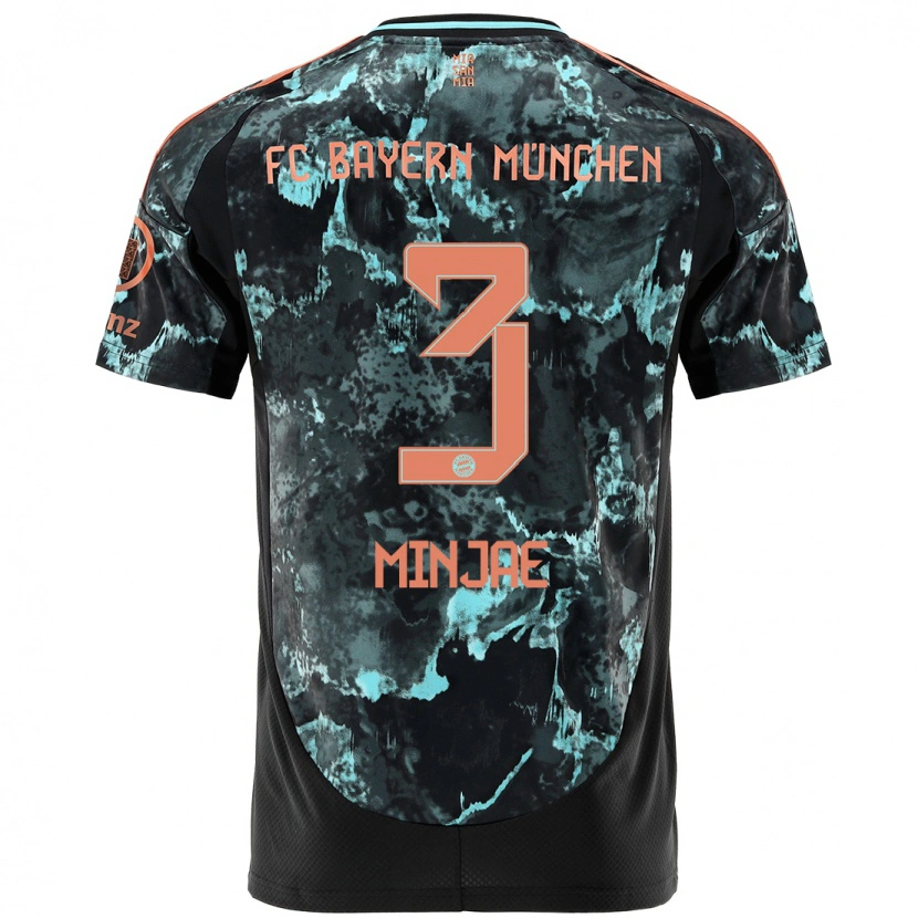Danxen Donna Maglia Min-Jae Kim #3 Nero Kit Gara Away 2024/25 Maglietta