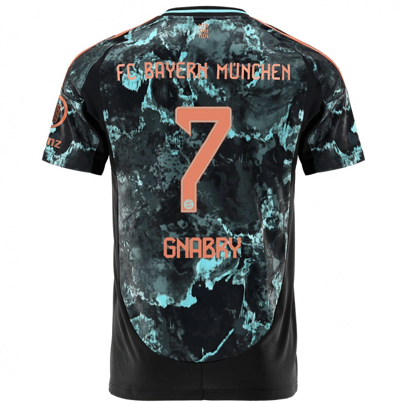 Danxen Donna Maglia Serge Gnabry #7 Nero Kit Gara Away 2024/25 Maglietta